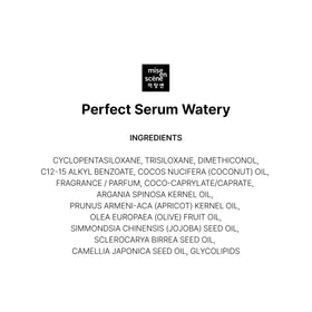 Mise En Scene Perfect Serum Watery Hair Oil on a vanity