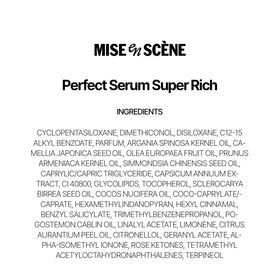 Mise En Scene Perfect Super Rich Serum displayed with floral background