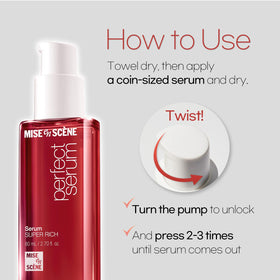 Mise En Scene Perfect Super Rich Serum side view highlighting pump