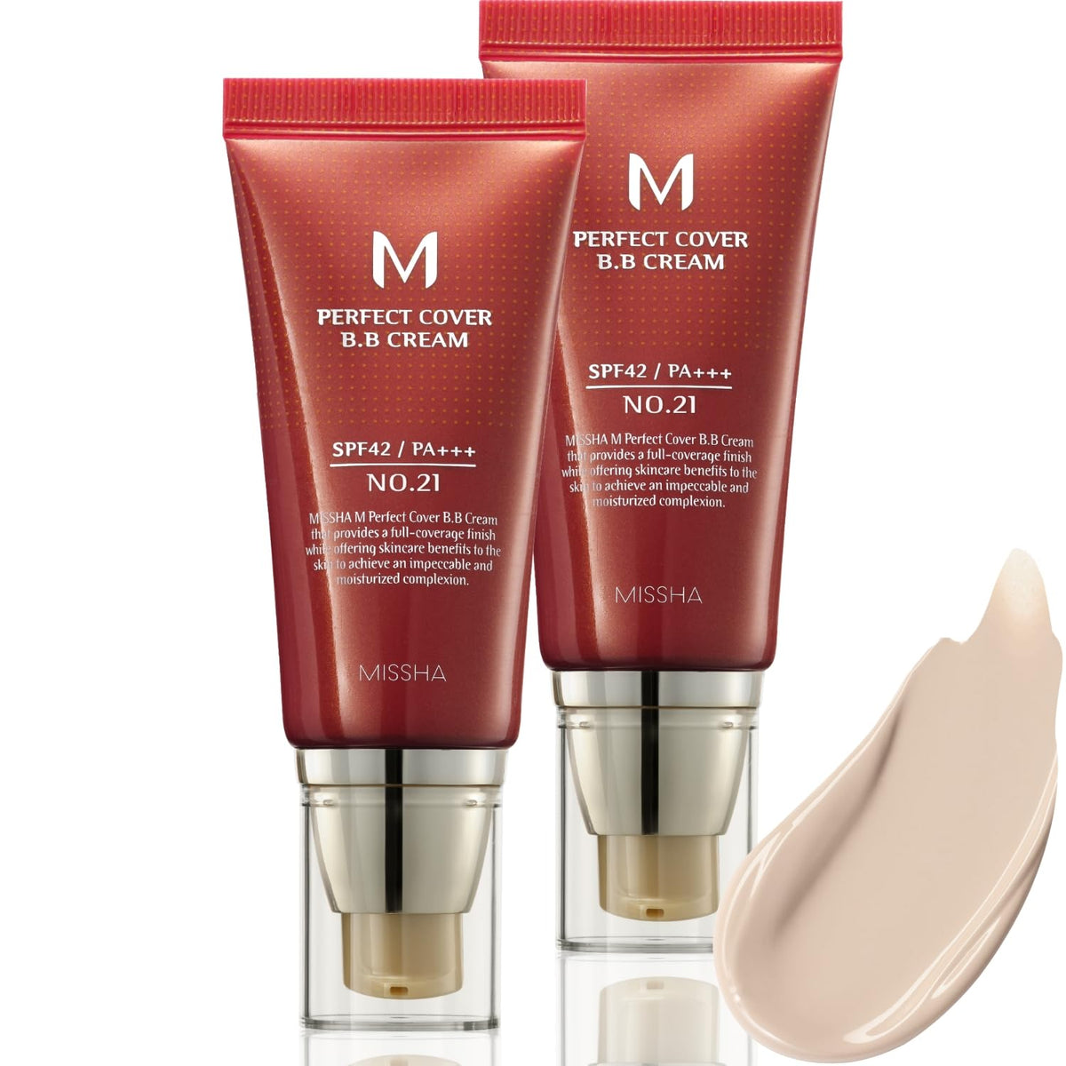 MISSHA M Perfect Cover BB Cream Dual Pack No.21 Light Beige front view