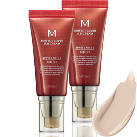MISSHA M Perfect Cover BB Cream Dual Pack No.21 Light Beige front view