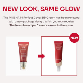 MISSHA M Perfect Cover BB Cream No.13 Bright Beige texture on skin