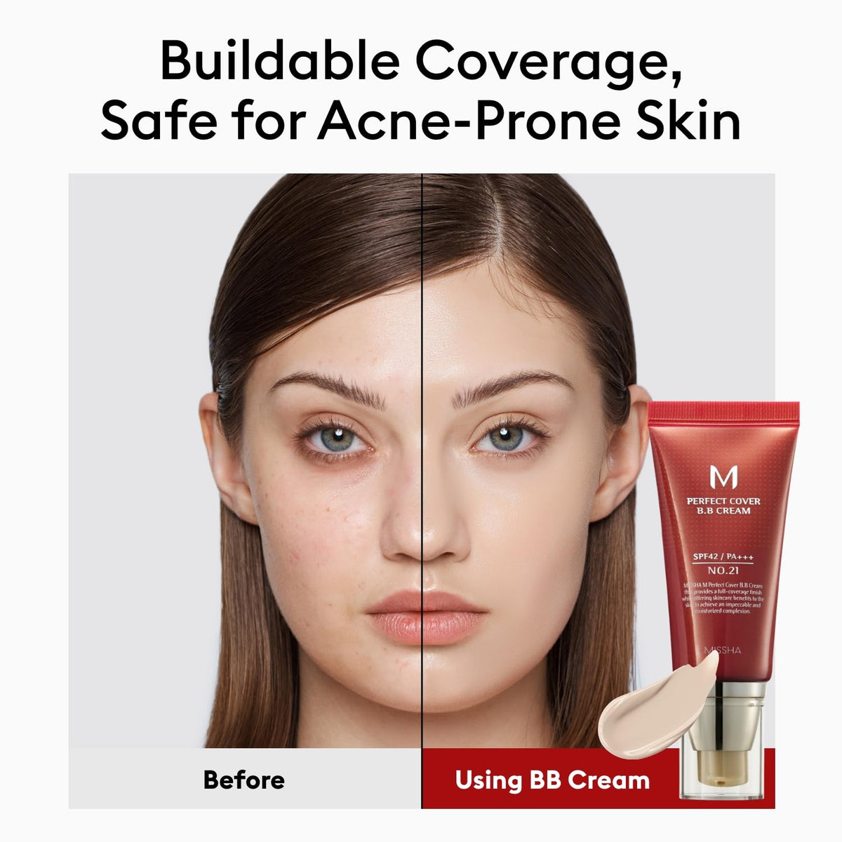 MISSHA M Perfect Cover BB Cream No.21 Light Beige swatch