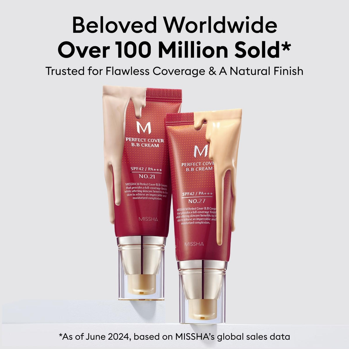 MISSHA M Perfect Cover BB Cream No.21 Light Beige texture on skin