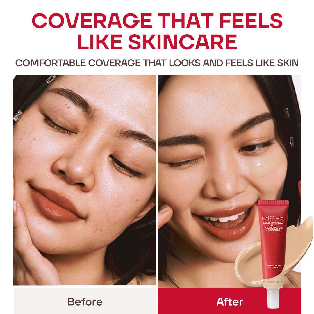MISSHA M Perfect Cover BB Cream No.23 Natural Beige with makeup tools