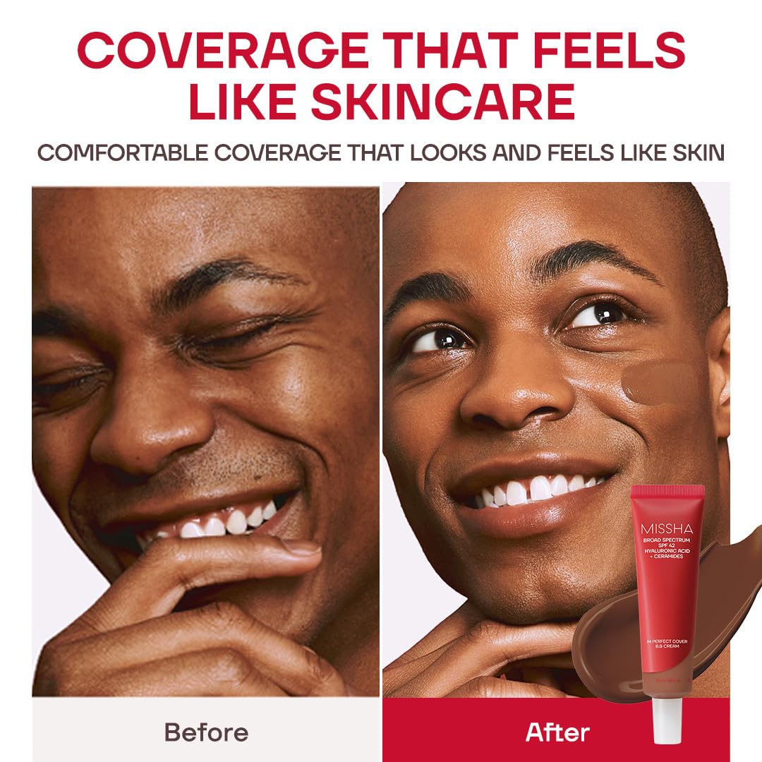 MISSHA M Perfect Cover BB Cream No.45 Deep Mocha application on skin