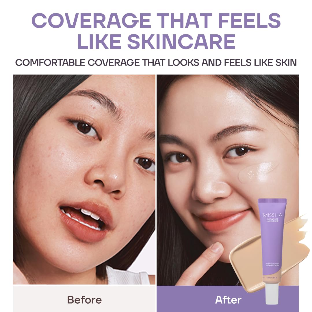 MISSHA M Perfect Cover Serum BB Cream No.23 Natural Beige application on skin