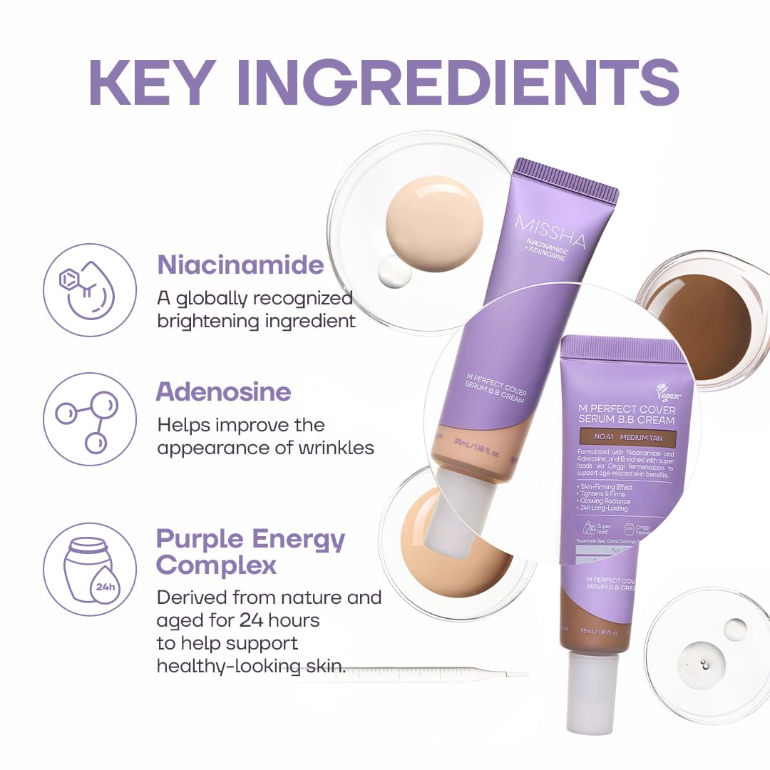 MISSHA M Perfect Cover Serum BB Cream No.25 Warm Beige application on skin
