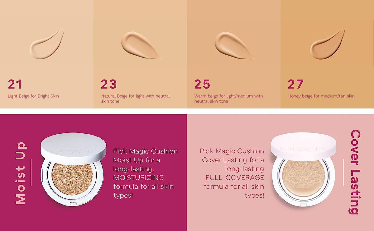 MISSHA Magic Cushion Foundation No.21 Light Beige packaging details