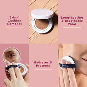 MISSHA Magic Cushion Foundation No.21 Light Beige texture on skin