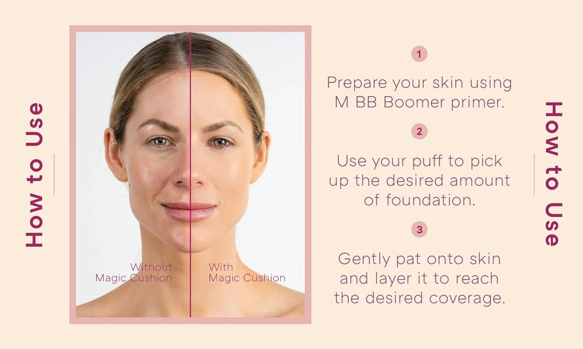 MISSHA Magic Cushion Foundation with dewy finish on skin