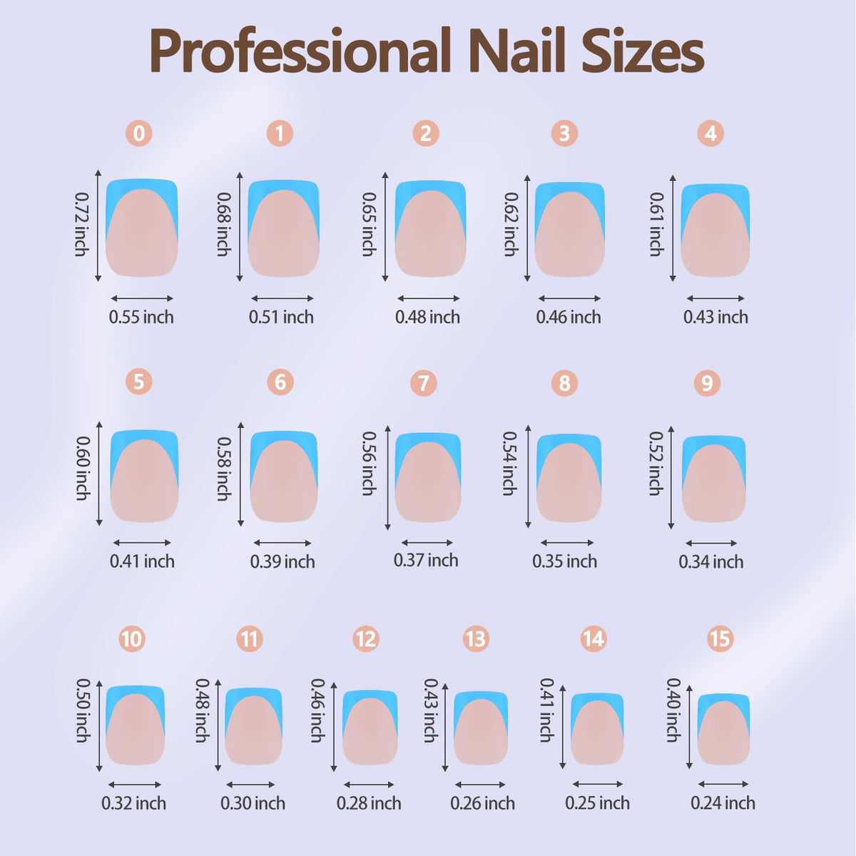 Misssix Blue French Tip Press on Nails with nail glue application instructions
