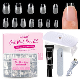 Misssix Extra Short Coffin Gel Nail Tips Kit packaging front view