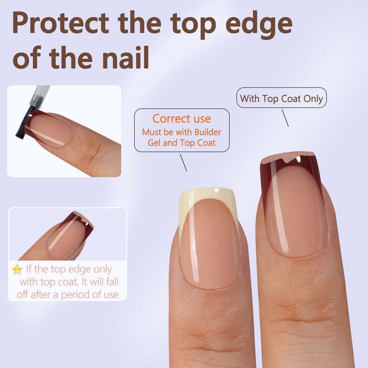 Misssix French Tip Press On Nails displayed on a nail stand