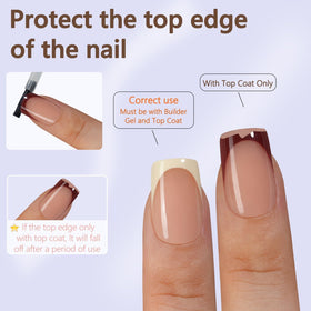Misssix French Tip Press On Nails displayed on a nail stand