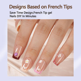Misssix French Tip Press On Nails with nail glue and accessories