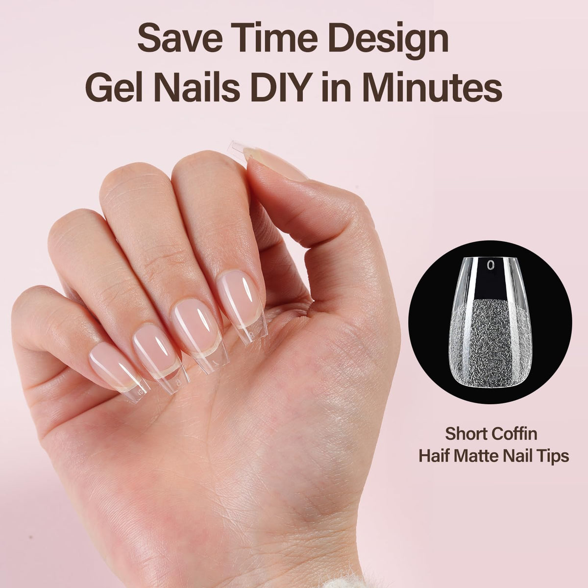 Misssix Short Coffin Gel Nail Tips Kit packaging