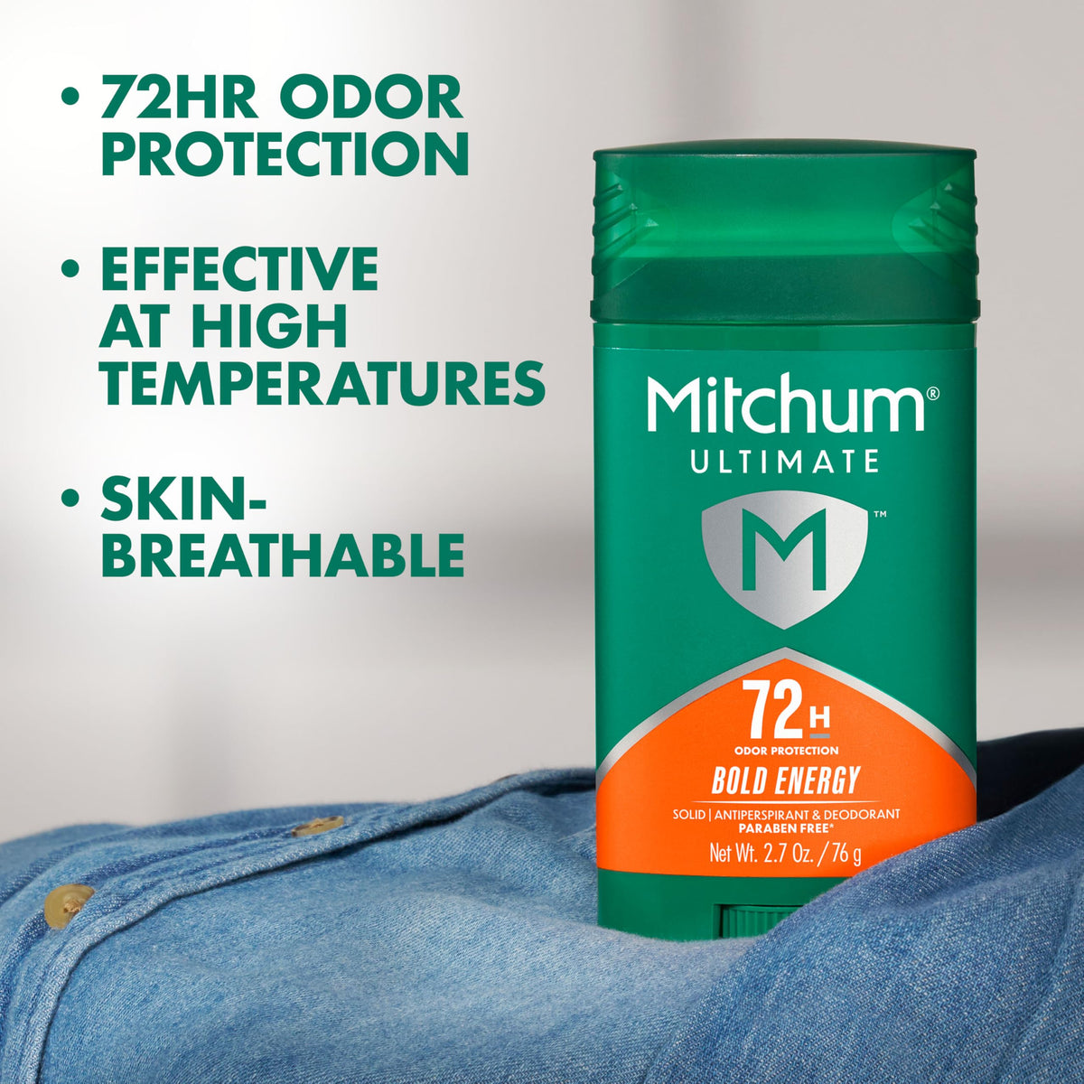 Mitchum 72H Odor Protection Antiperspirant Deodorant Bold Energy back view