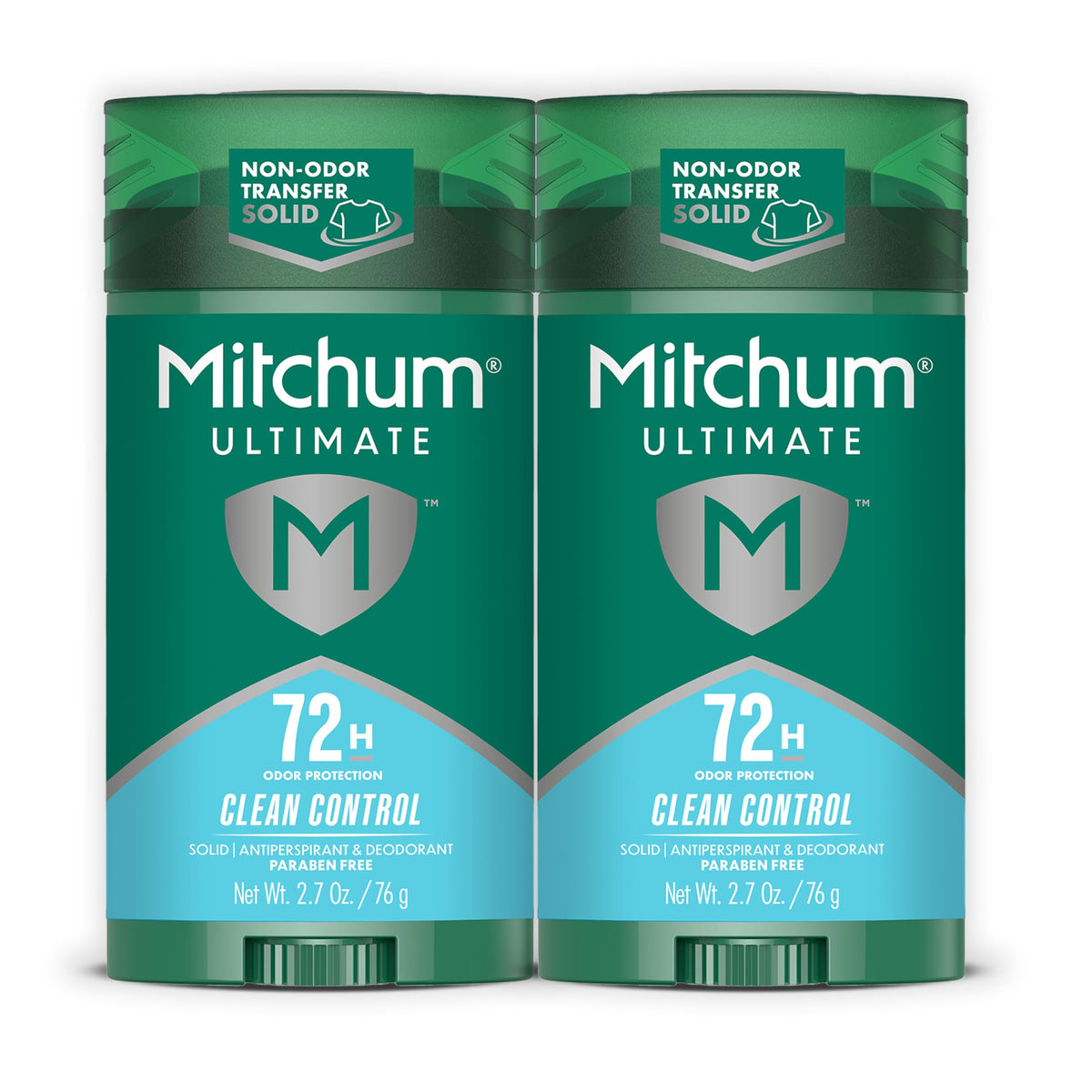 Mitchum 72H Odor Protection Antiperspirant Deodorant front view, Clean Control scent