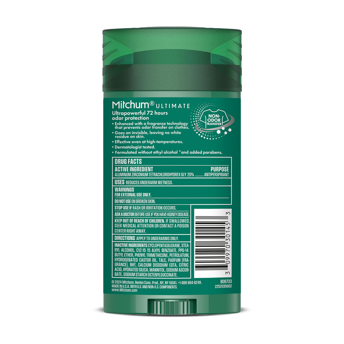 Mitchum Antiperspirant Deodorant close-up of solid stick