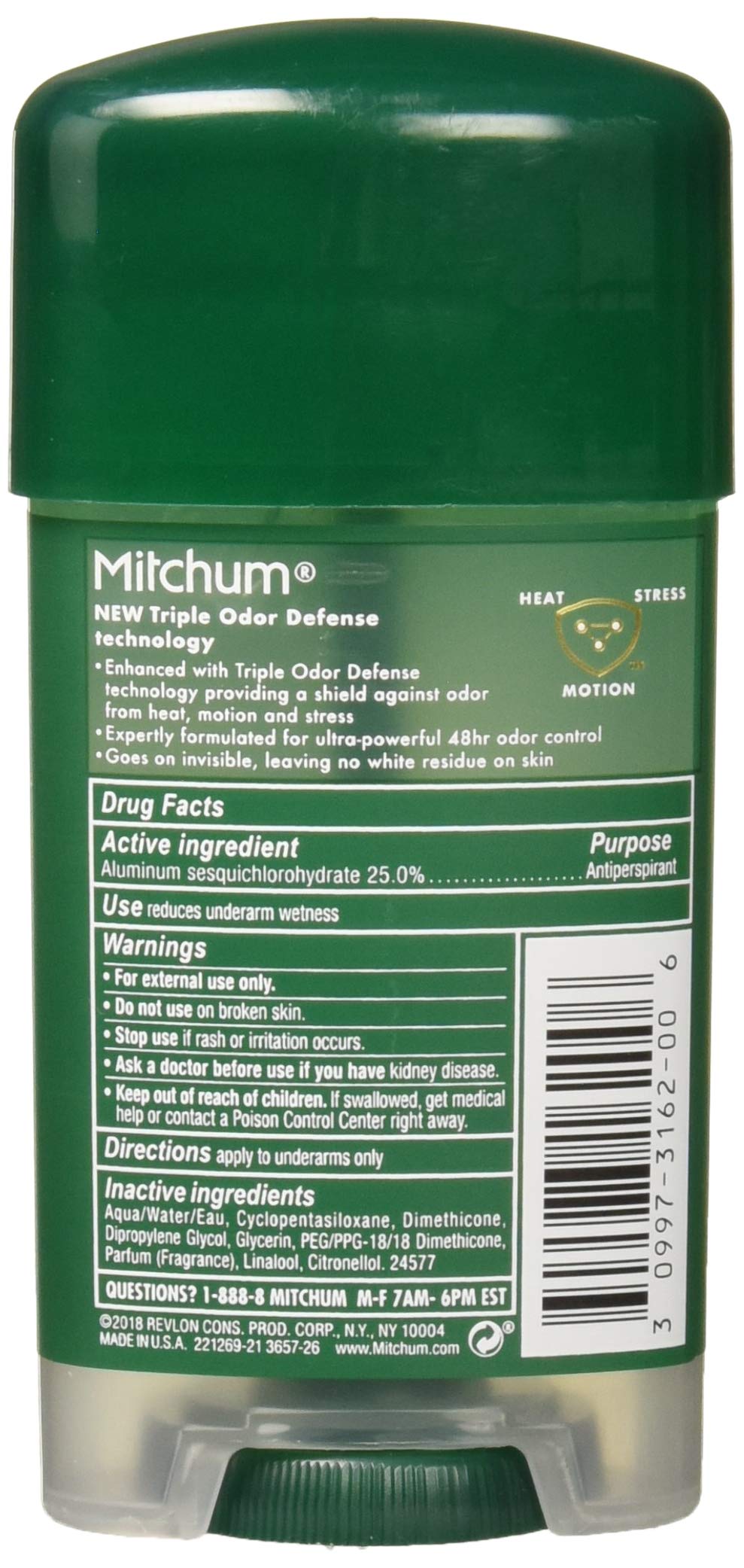 Mitchum Antiperspirant Deodorant Stick for Men product side view