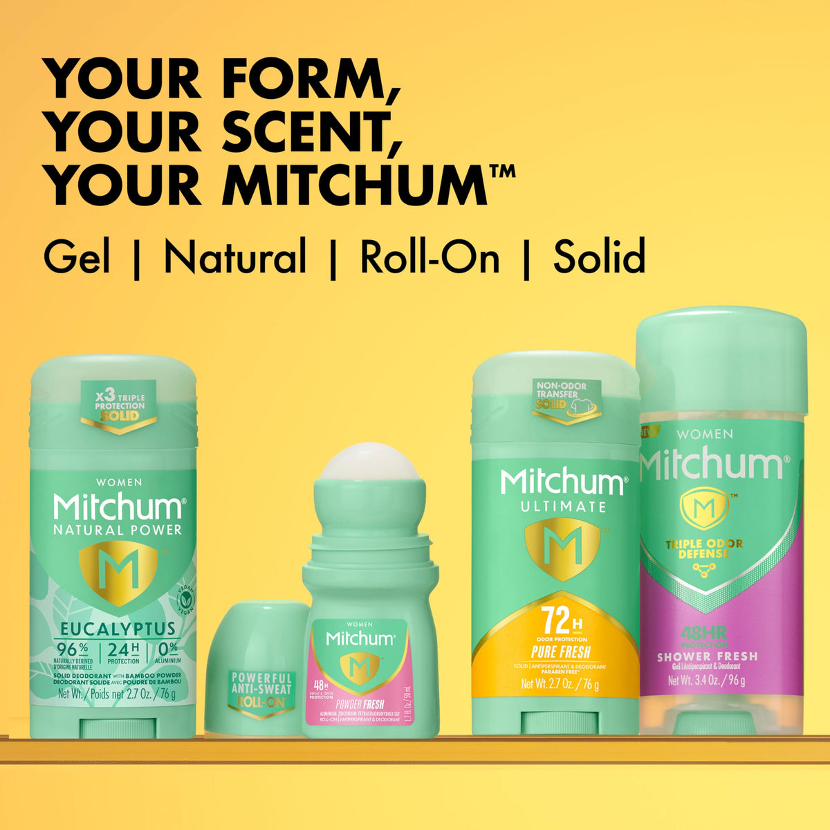 Mitchum Women Antiperspirant Deodorant 72H Protection ingredients