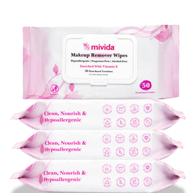 mivida Hypoallergenic Makeup Remover Wipes bulk pack front view