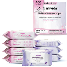 mivida Hypoallergenic Makeup Wipes 400 count packaging front view