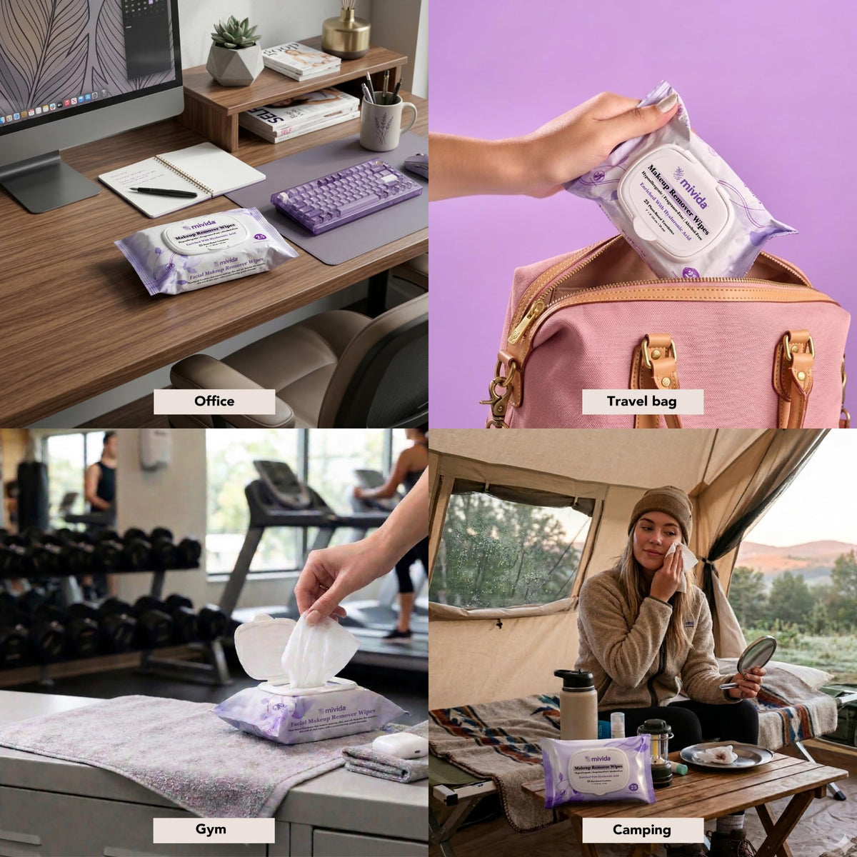 mivida Makeup Remover Wipes opened to show the wipes inside