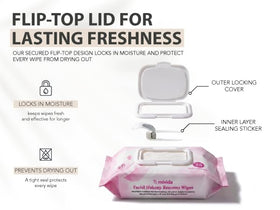 mivida Makeup Remover Wipes with hand reaching for a wipe