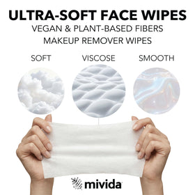 mivida makeup wipes in a bathroom setting