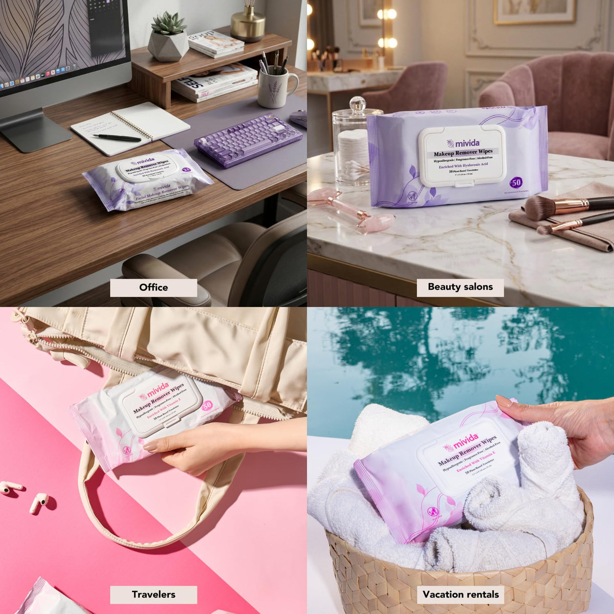 mivida makeup wipes resealable lid open