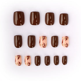 Mivota Brown Press On Nails in packaging