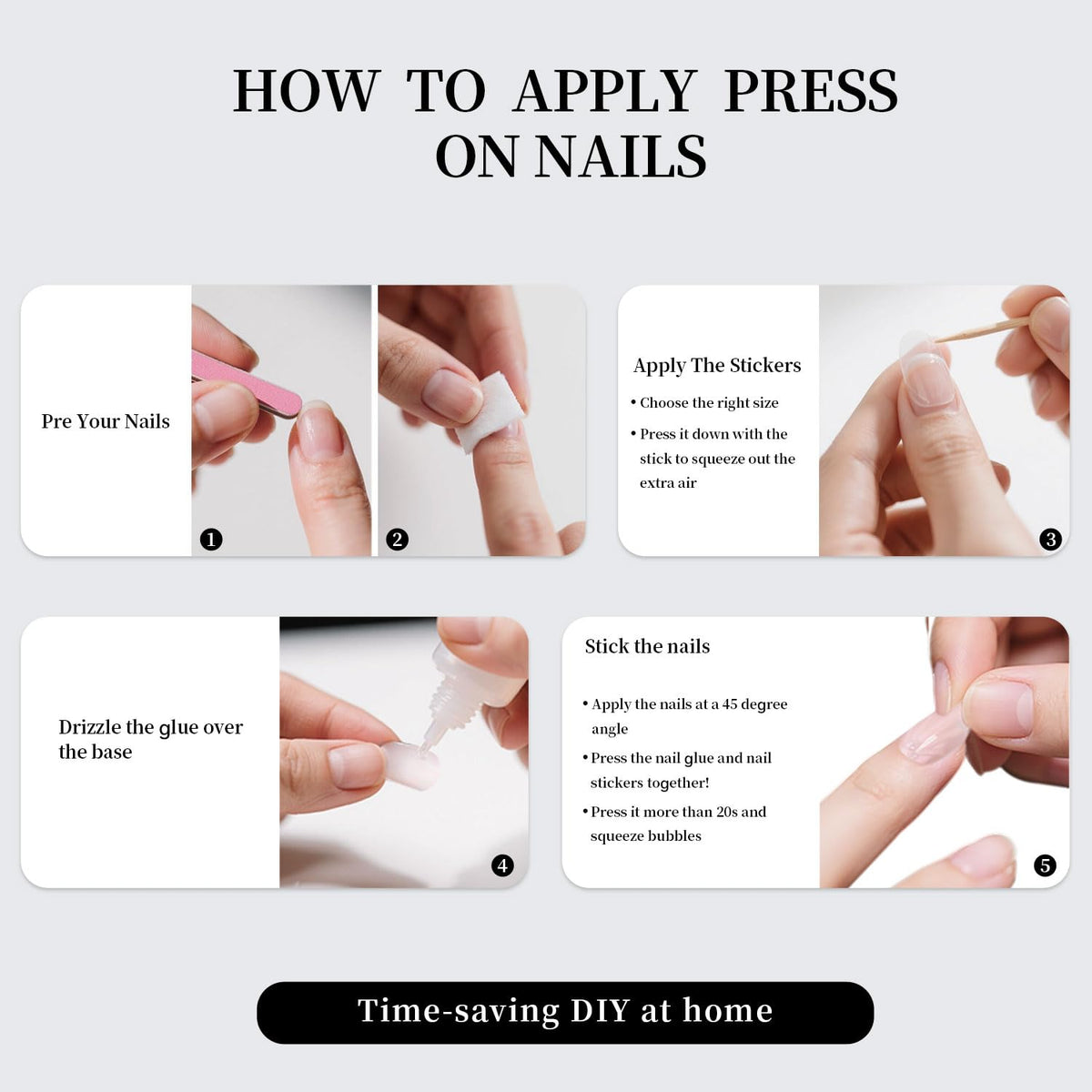 Mivota Brown Press On Nails on a hand