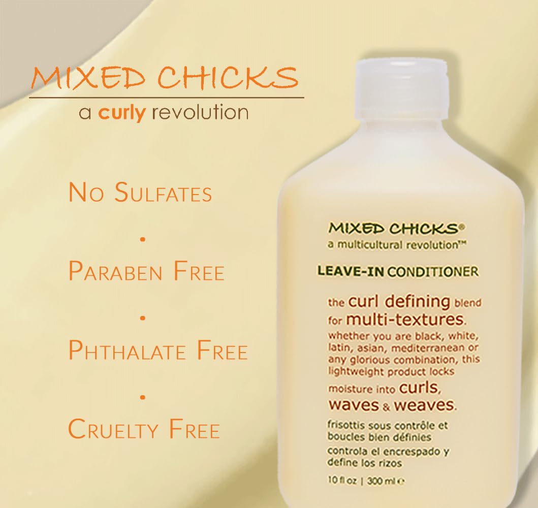 Mixed Chicks Curl Defining Leave-In Conditioner 10 fl oz with product texture