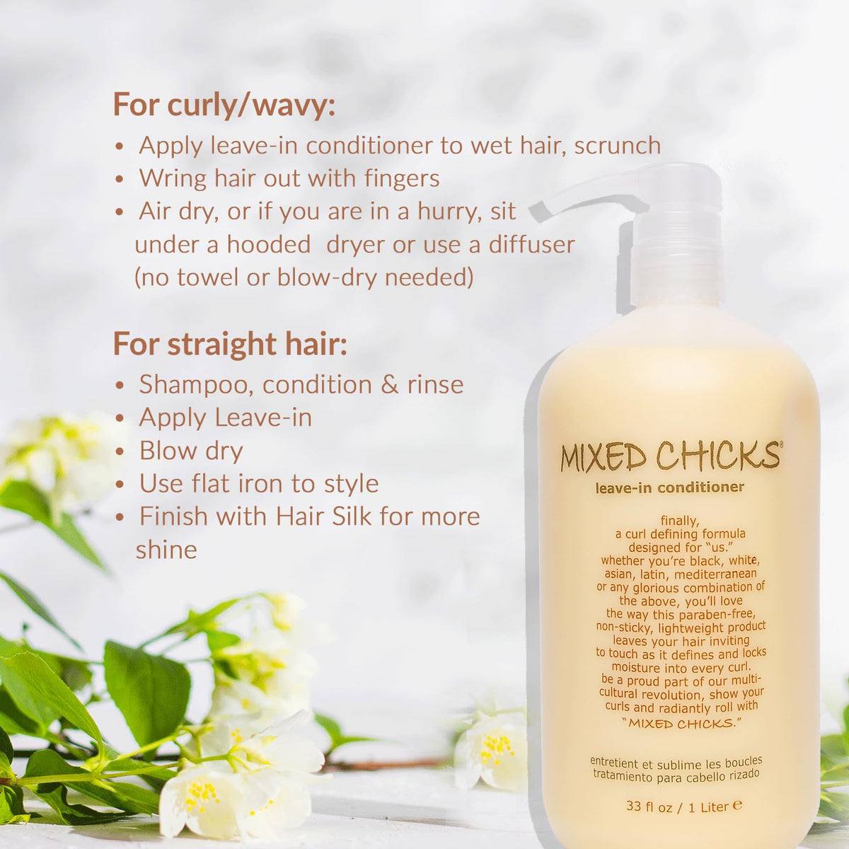 Mixed Chicks Curl Defining Leave-In Conditioner in a bathroom setting