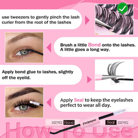 Mixed lengths of D Curl lashes from Focipeysa