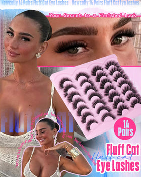 Mixed styles of Newcally 8D Volume Long Cat Eye False Eyelashes