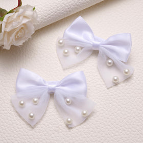 MIXJOY Flower Girl Pearl Hair Clip on wedding-themed display card