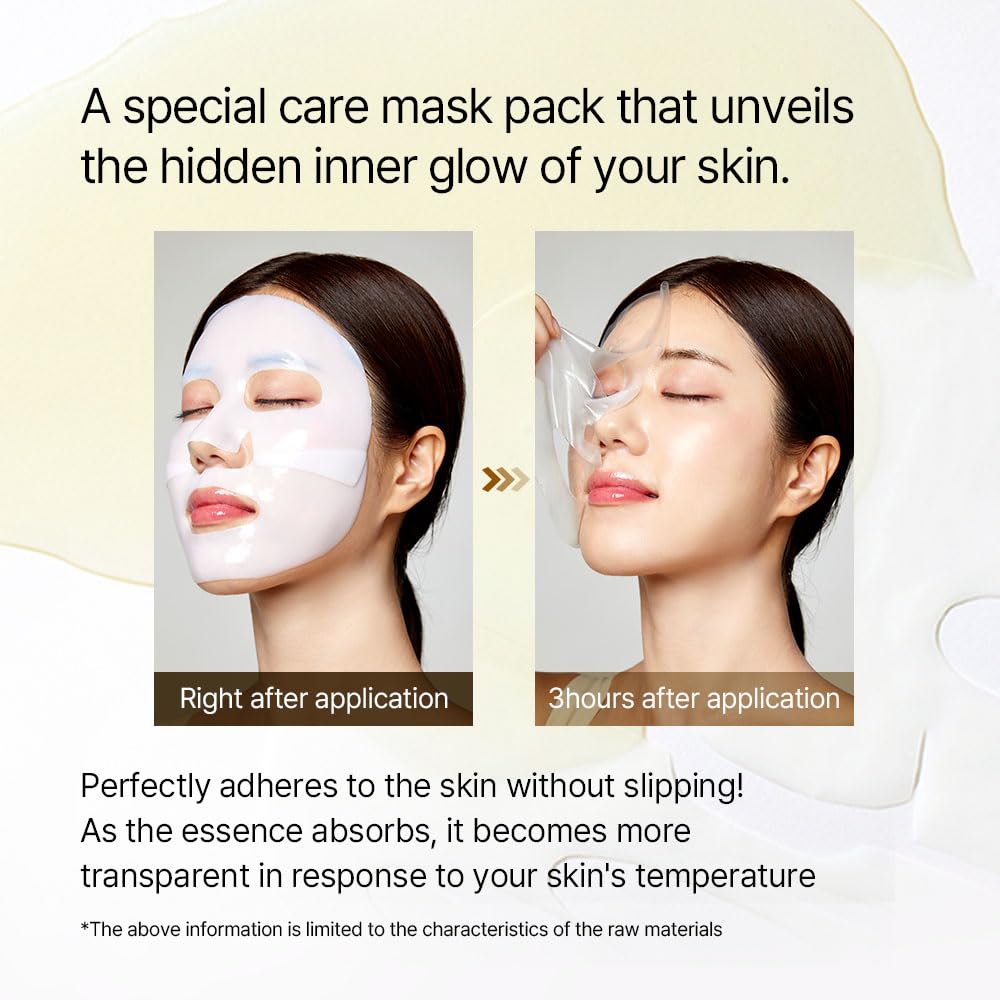 mixsoon Hydrogel Collagen Mask in use with glowing skin