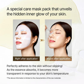 mixsoon Hydrogel Collagen Mask in use with glowing skin
