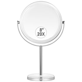 MIYADIVA 20X Magnifying Makeup Mirror front view with glossy finish
