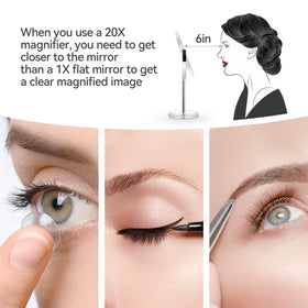 MIYADIVA 20X Magnifying Makeup Mirror in a stylish bathroom setting