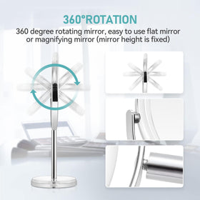 MIYADIVA 20X Magnifying Makeup Mirror with 360° swivel feature