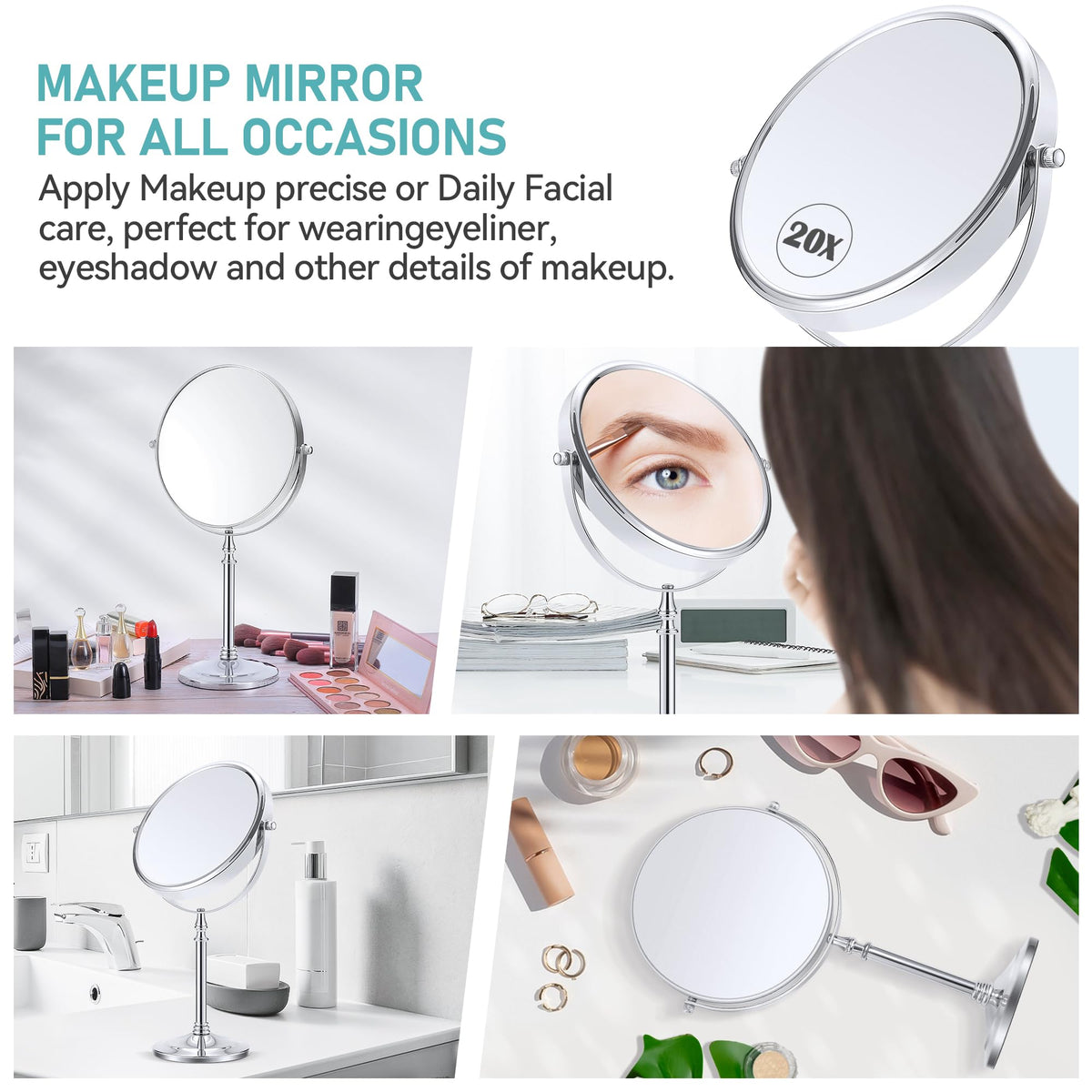 MIYADIVA 20x Magnifying Mirror with detailed reflection