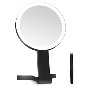 MIYADIVA Lighted Makeup Mirror front view with 30X magnification