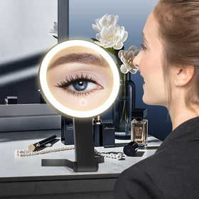 MIYADIVA Lighted Makeup Mirror with light on showcasing illumination