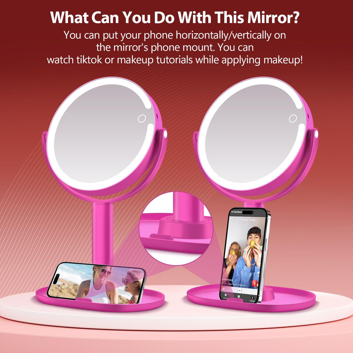 MIYADIVA Makeup Mirror back view with battery compartment