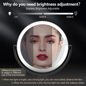 MIYADIVA Makeup Mirror displaying three light colours