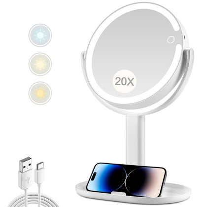 MIYADIVA Makeup Mirror front view with lights